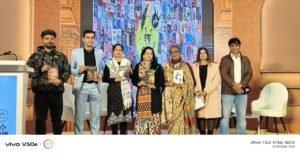 नई दिल्ली विश्व पुस्तक मेला 2026 में इंक पब्लिकेशन के लेखक मंच पर पुस्तक विमोचन समारोह।