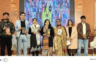 नई दिल्ली विश्व पुस्तक मेला 2026 में इंक पब्लिकेशन के लेखक मंच पर पुस्तक विमोचन समारोह।