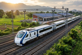 Indian Railways Electric Train and Solar Panels - Energy Security 2026.