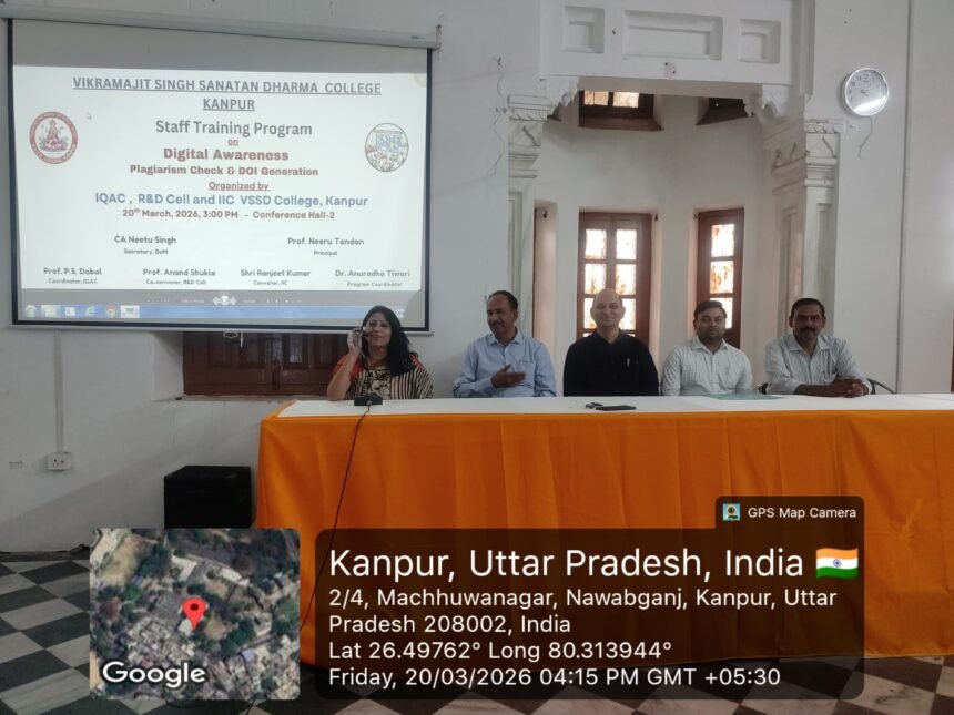 VSSD College Kanpur Staff Training Program on Digital Awareness and Research Quality.