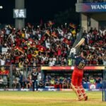 Rajat Patidar hitting a six in MI vs RCB IPL 2026 match at Wankhede.