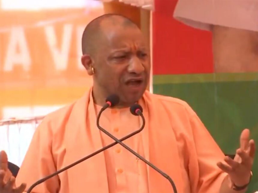 CM Yogi Adityanath addressing a massive rally in Bankura, West Bengal.